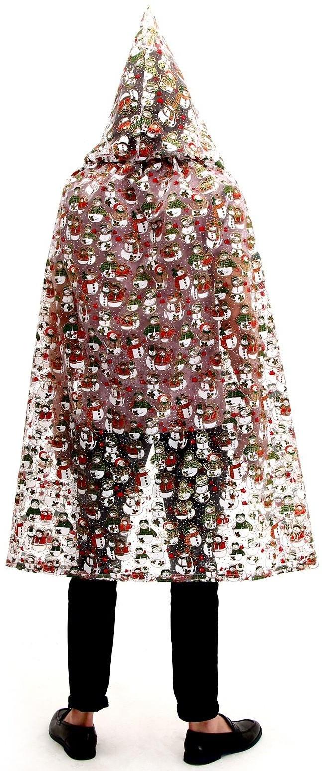 Карнавальный плащ детский «Снеговики», органза, длина 85 см