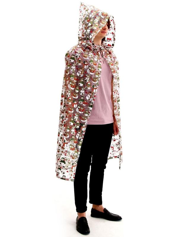 Карнавальный плащ детский «Снеговики», органза, длина 85 см