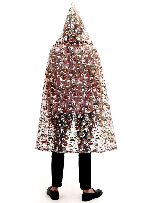 Карнавальный плащ детский «Снеговики», органза, длина 85 см