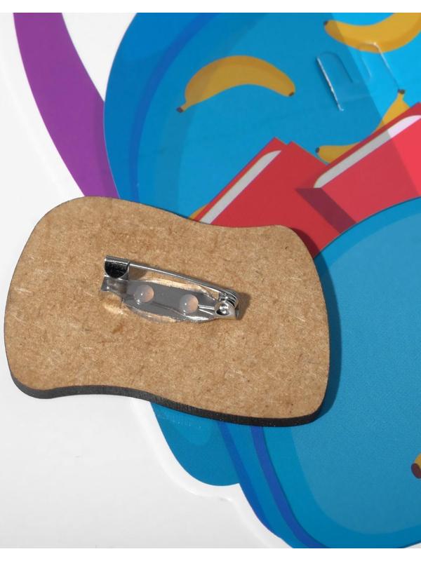 Брошь деревянная 