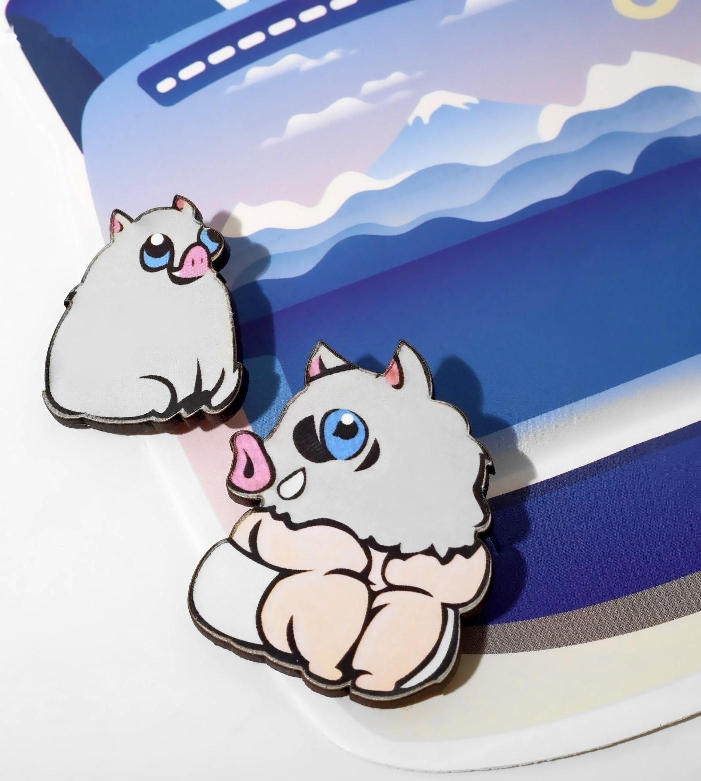 Набор брошей деревянных (2шт) 