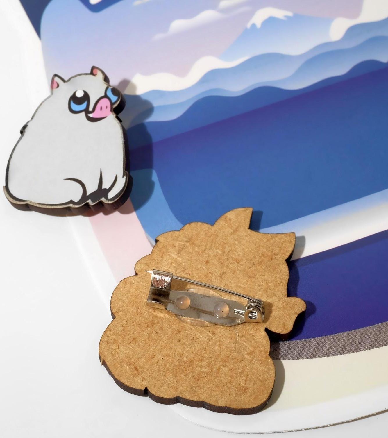 Набор брошей деревянных (2шт) 