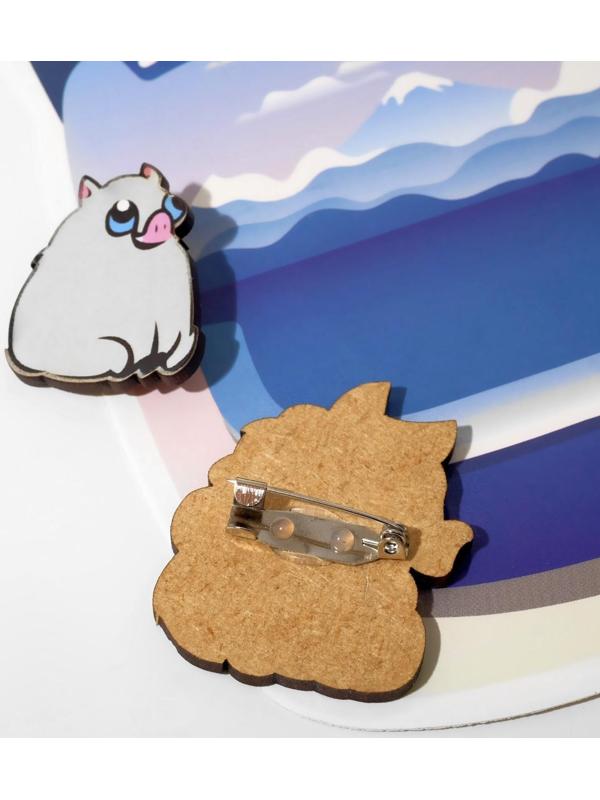 Набор брошей деревянных (2шт) 