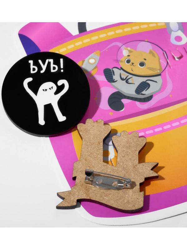 Набор брошей деревянных (2шт) 