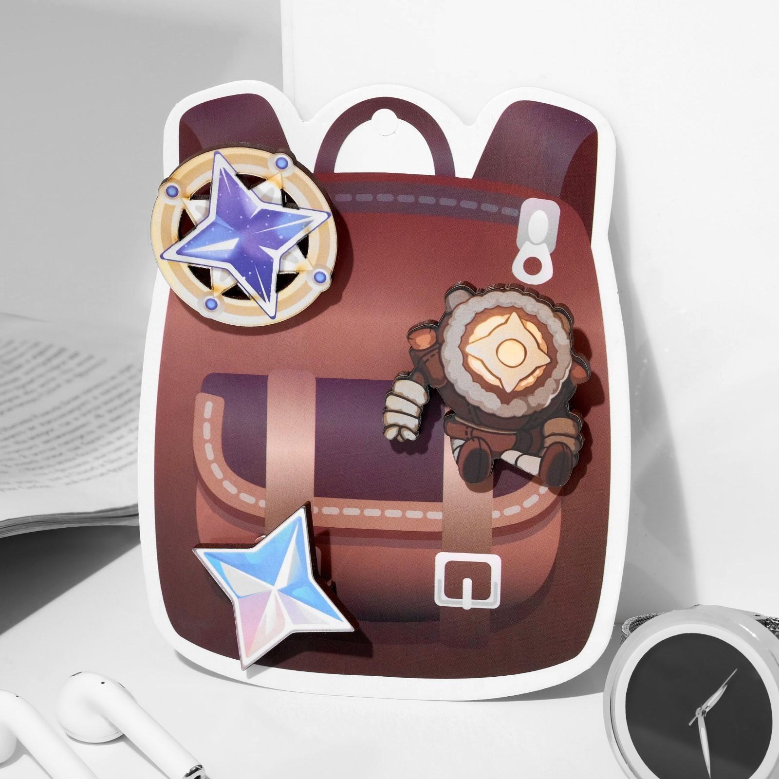 Набор брошей деревянных (3шт) 