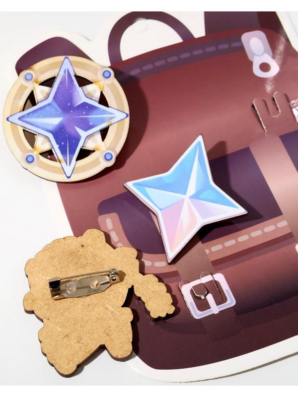 Набор брошей деревянных (3шт) 