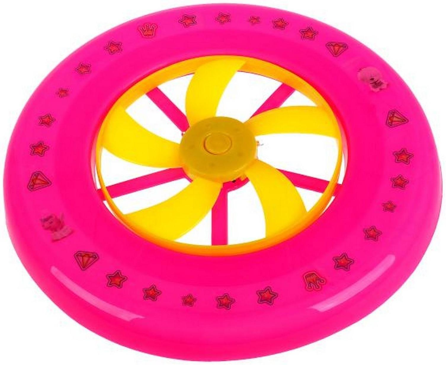 Тарелка летающая, фрисби «Барби», со светом и турбиной