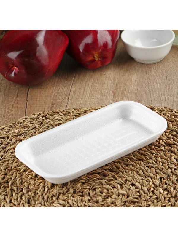 Подложка-лоток для продуктов, 17×8,5×2 см, цвет белый, 900 шт/уп.