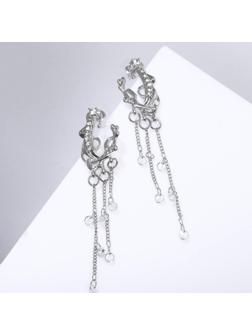 Серьги висячие со стразами 