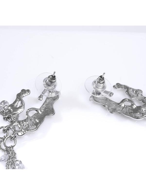 Серьги висячие со стразами 