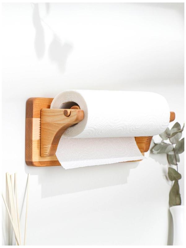 Держатель для бумажных полотенец настенный, береза, 30,5×11,5 см