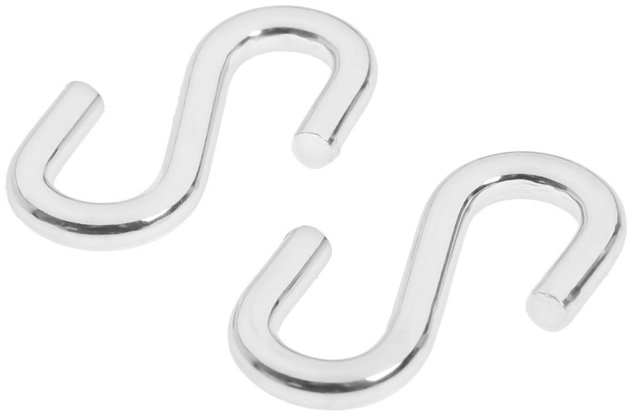 Крючок S-обр. 6мм  белый цинк 2 шт