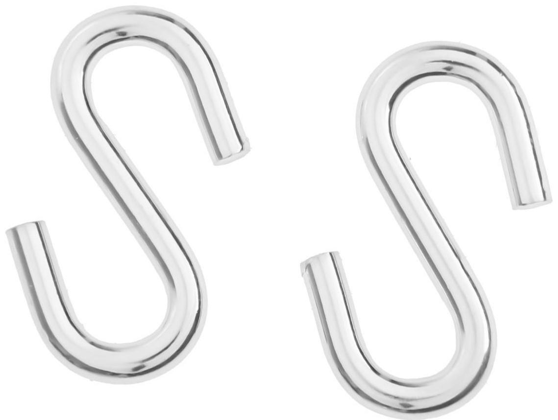 Крючок S-обр. 6мм  белый цинк 2 шт