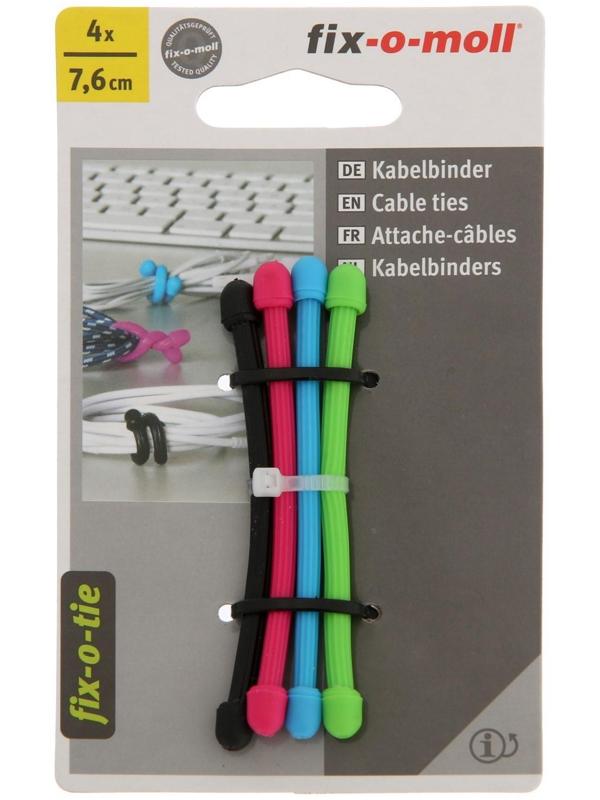 Cтяжка для кабеля, fix-o-moll 7,6 см 4-цветная цветной 4 шт
