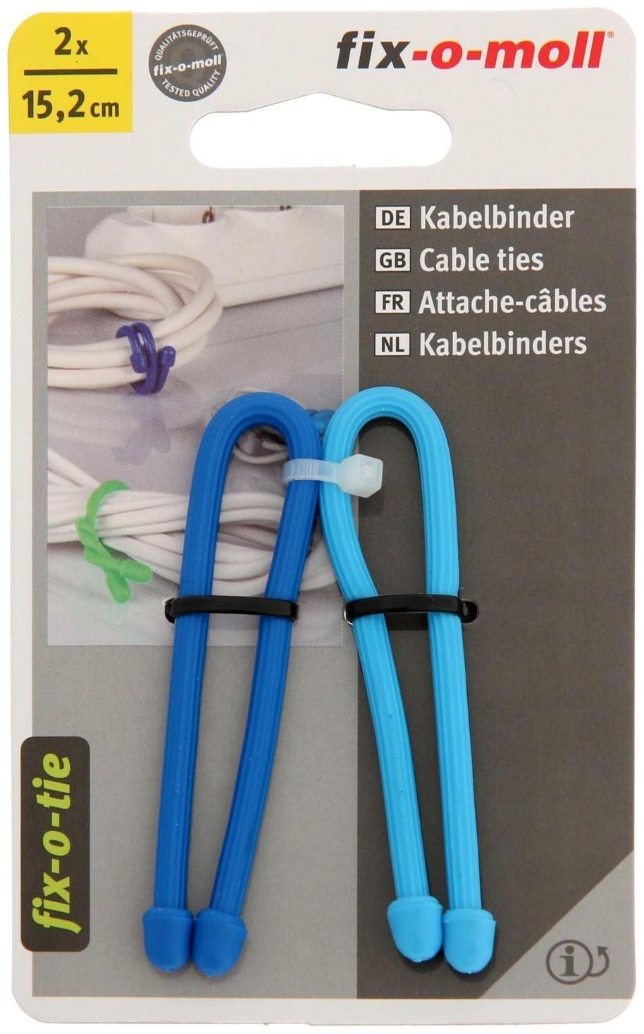 Cтяжка для кабеля, fix-o-moll 15,2 см цвет синий цветной 2 шт