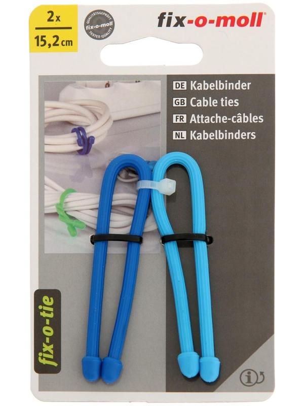 Cтяжка для кабеля, fix-o-moll 15,2 см цвет синий цветной 2 шт