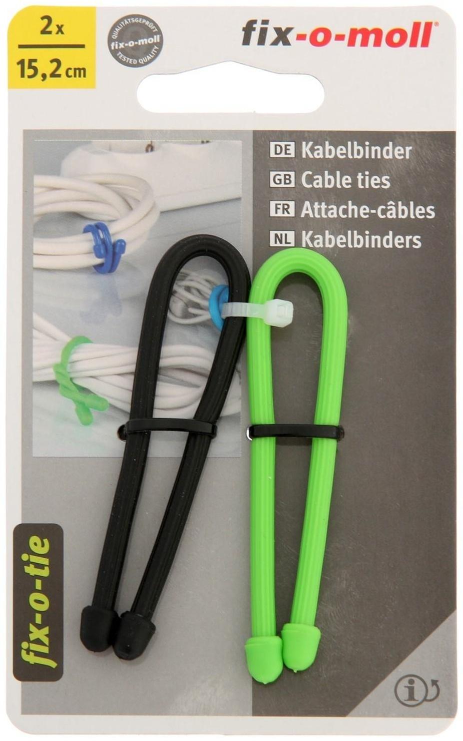 Cтяжка для кабеля 15,2 см, цвет  черный зеленый, 2 шт