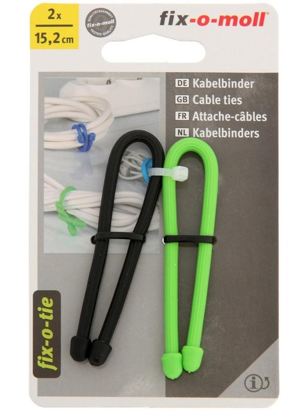 Cтяжка для кабеля 15,2 см, цвет  черный зеленый, 2 шт