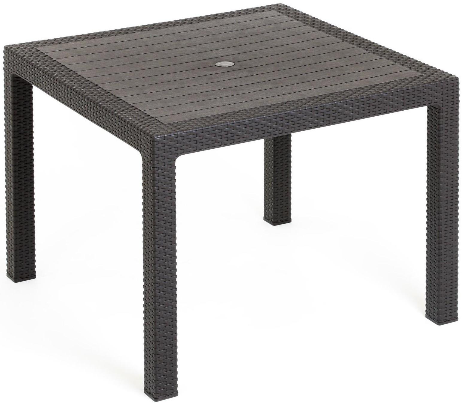 Набор садовой мебели: диван, два кресла, стол квадратный, коричневого цвета