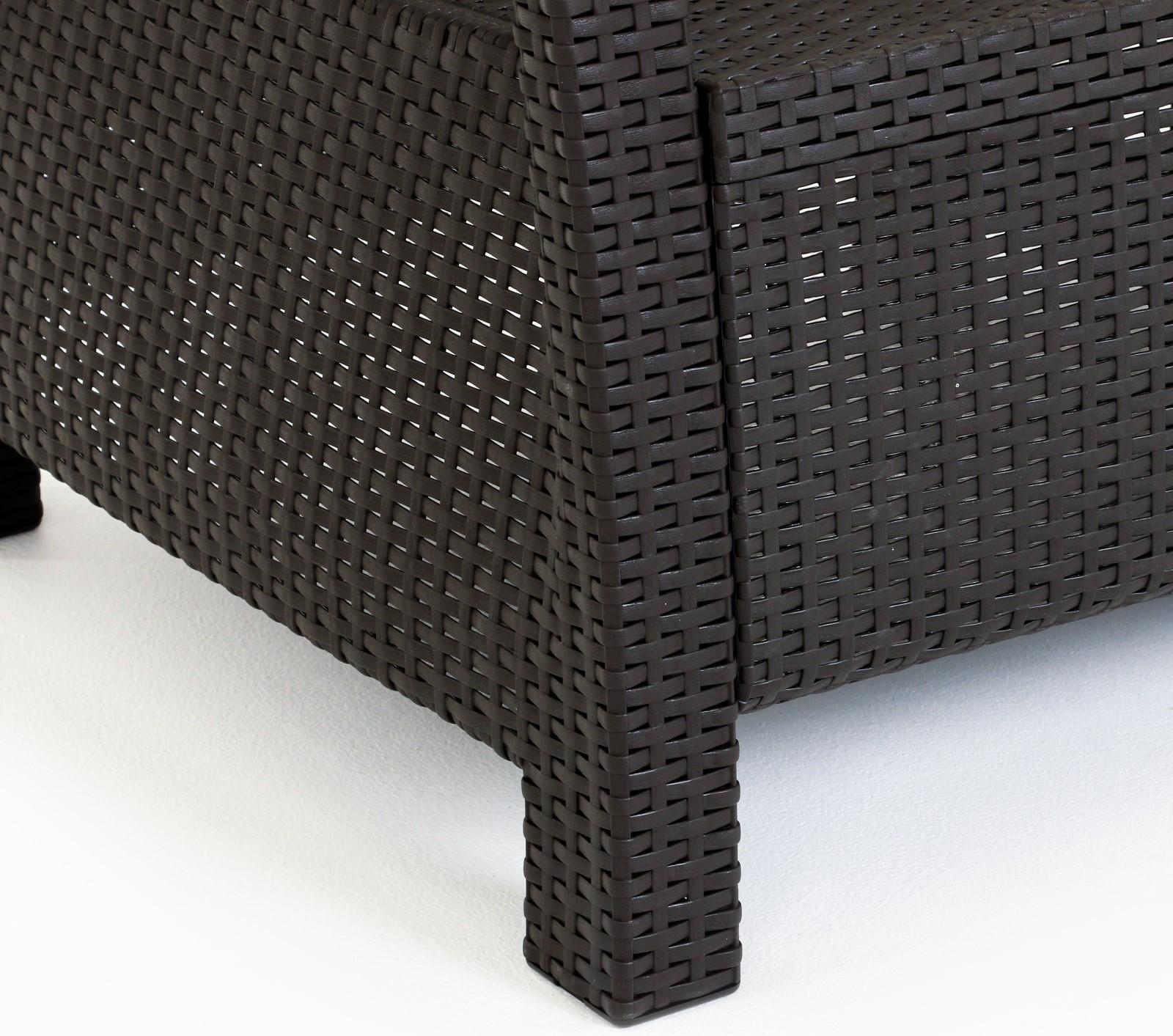 Набор садовой мебели: диван, два кресла, стол квадратный, коричневого цвета