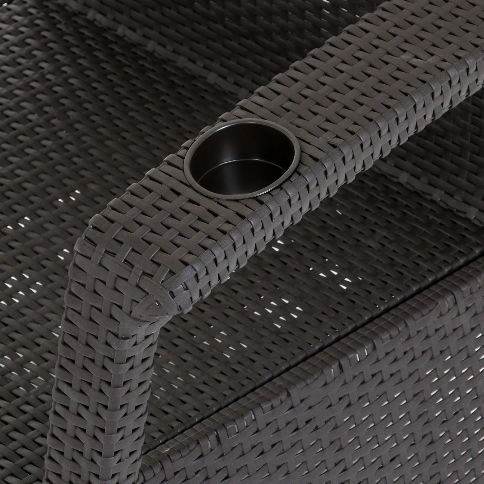 Набор садовой мебели: диван, два кресла, стол квадратный, коричневого цвета