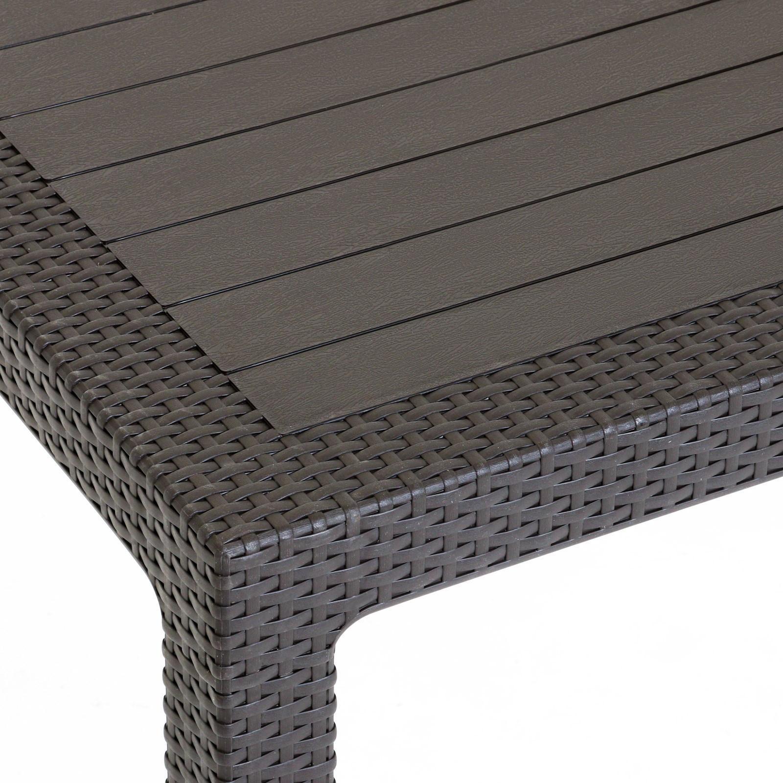 Набор садовой мебели: диван, два кресла, стол квадратный, коричневого цвета