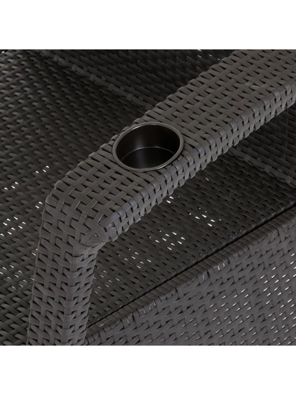 Набор садовой мебели: диван, два кресла, стол квадратный, коричневого цвета