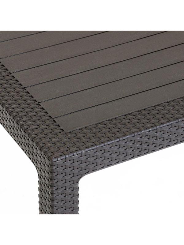 Набор садовой мебели: диван, два кресла, стол квадратный, коричневого цвета