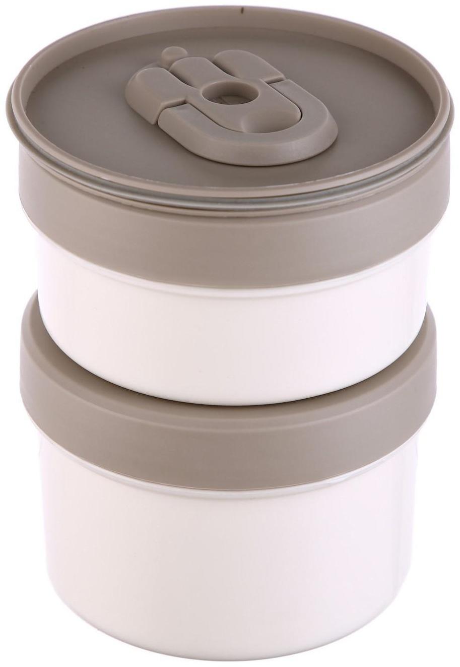 Термос для еды, 1.6 л, 2 контейнера, сохраняет тепло до 24 ч, 23 х 15 см