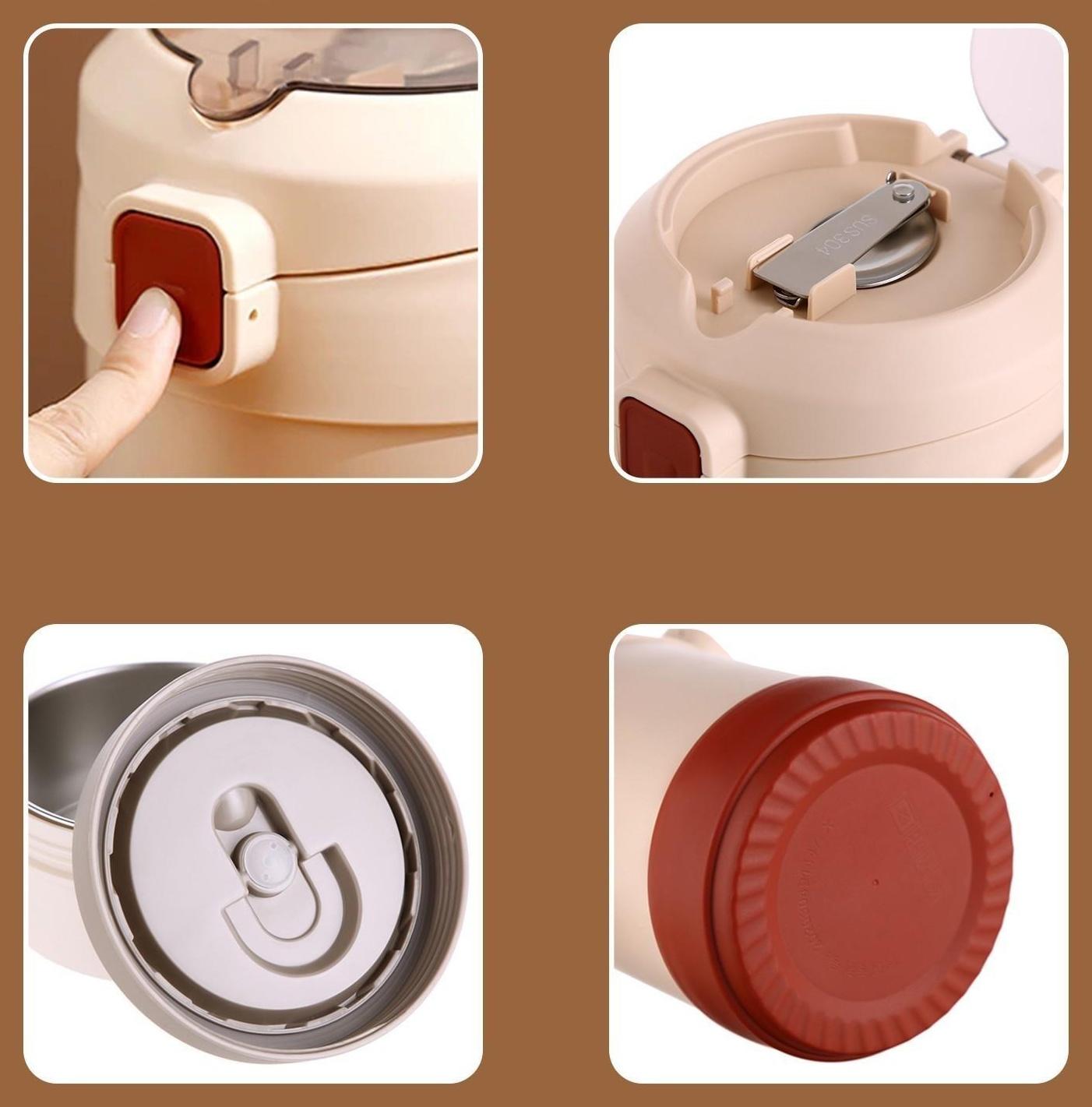 Термос для еды, 1.6 л, 2 контейнера, сохраняет тепло до 24 ч, 23 х 15 см