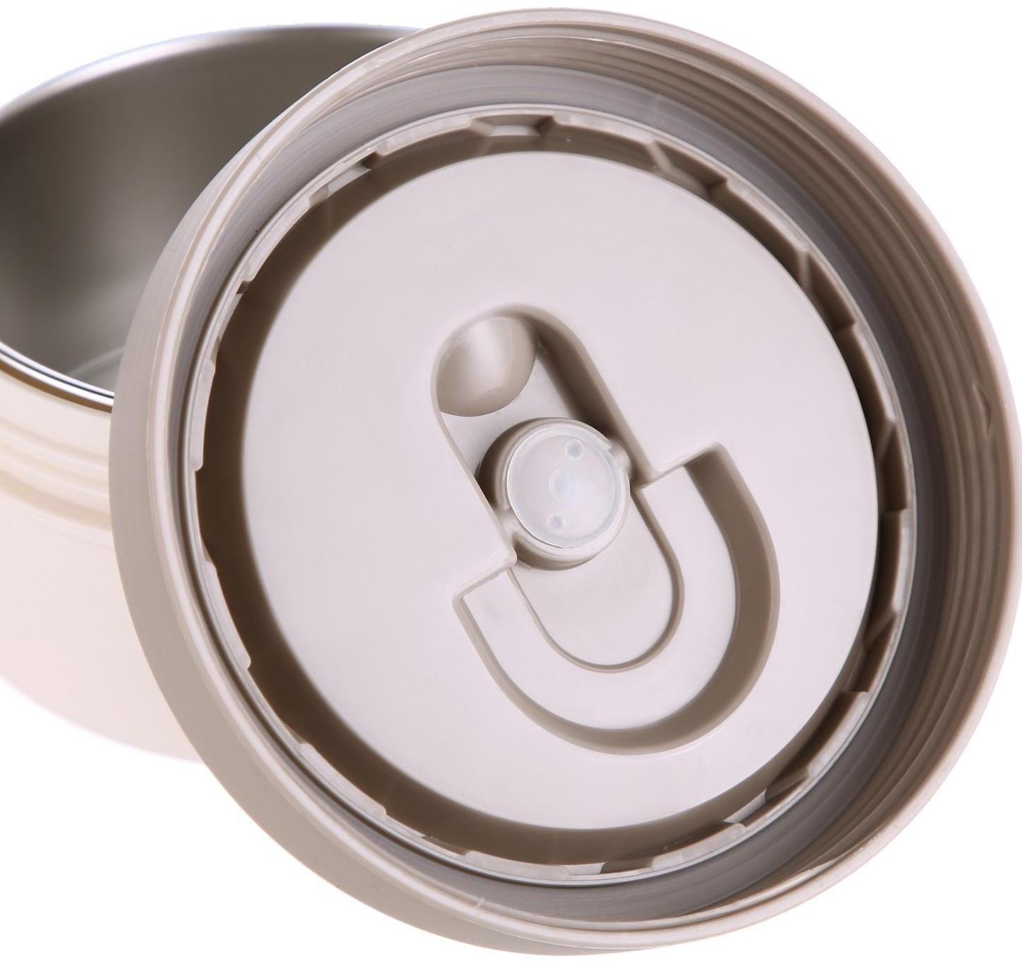 Термос для еды, 1.2 л, 3 контейнера, складная ложка, сохраняет тепло до 24 ч, 27 х 15 см