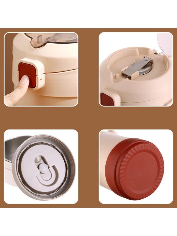 Термос для еды, 1.2 л, 3 контейнера, складная ложка, сохраняет тепло до 24 ч, 27 х 15 см