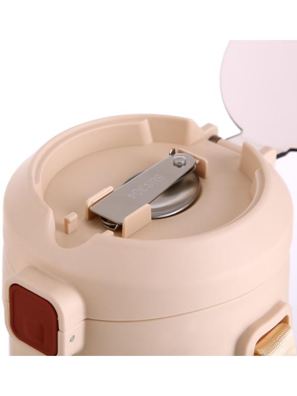 Термос для еды, 1.2 л, 3 контейнера, складная ложка, сохраняет тепло до 24 ч, 27 х 15 см