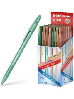 Ручка шариковая ErichKrause R-301 Powder Stick, узел 0.7 мм, цвет чернил синий, корпус пастель МИКС