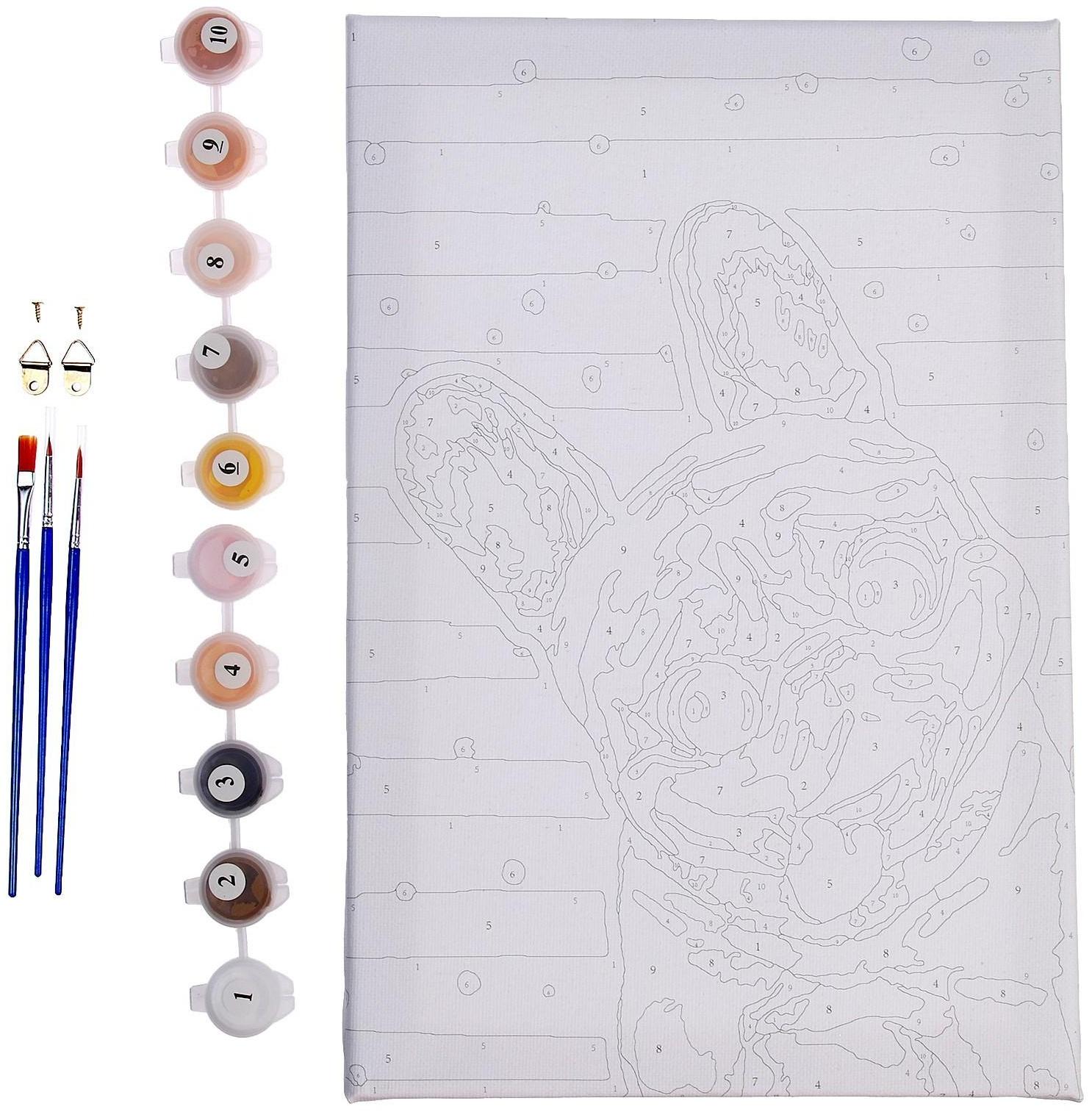 Картина по номерам на холсте с подрамником «Мопс», 20х30 см