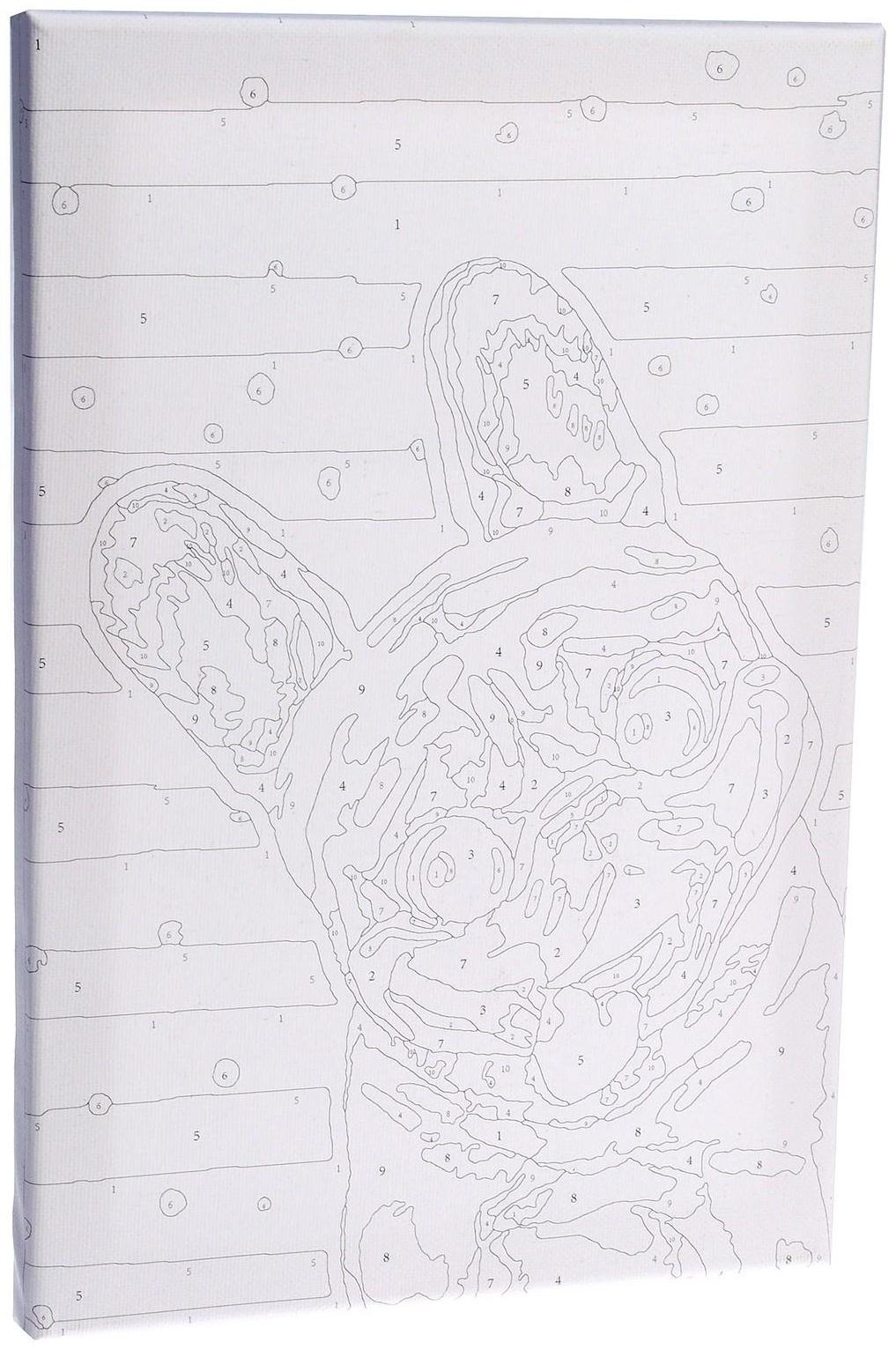 Картина по номерам на холсте с подрамником «Мопс», 20х30 см