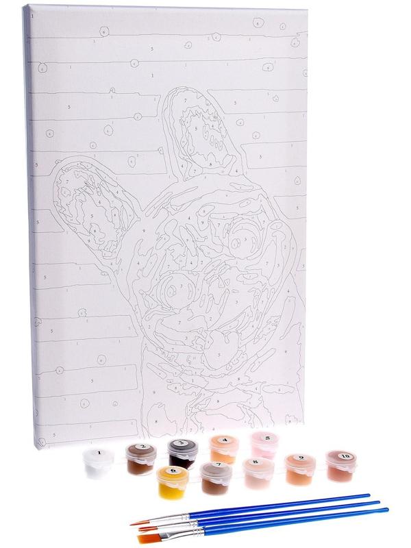 Картина по номерам на холсте с подрамником «Мопс», 20х30 см