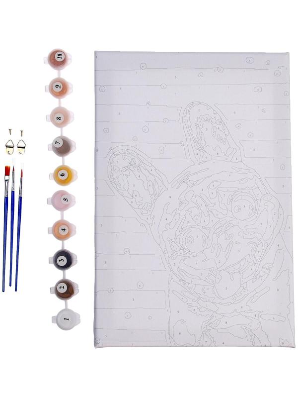 Картина по номерам на холсте с подрамником «Мопс», 20х30 см