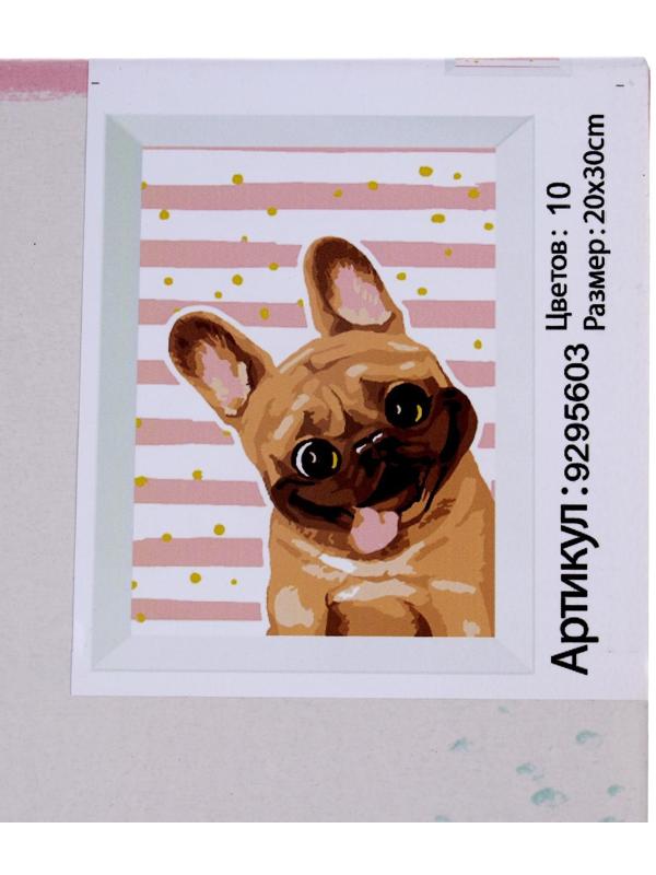 Картина по номерам на холсте с подрамником «Мопс», 20х30 см