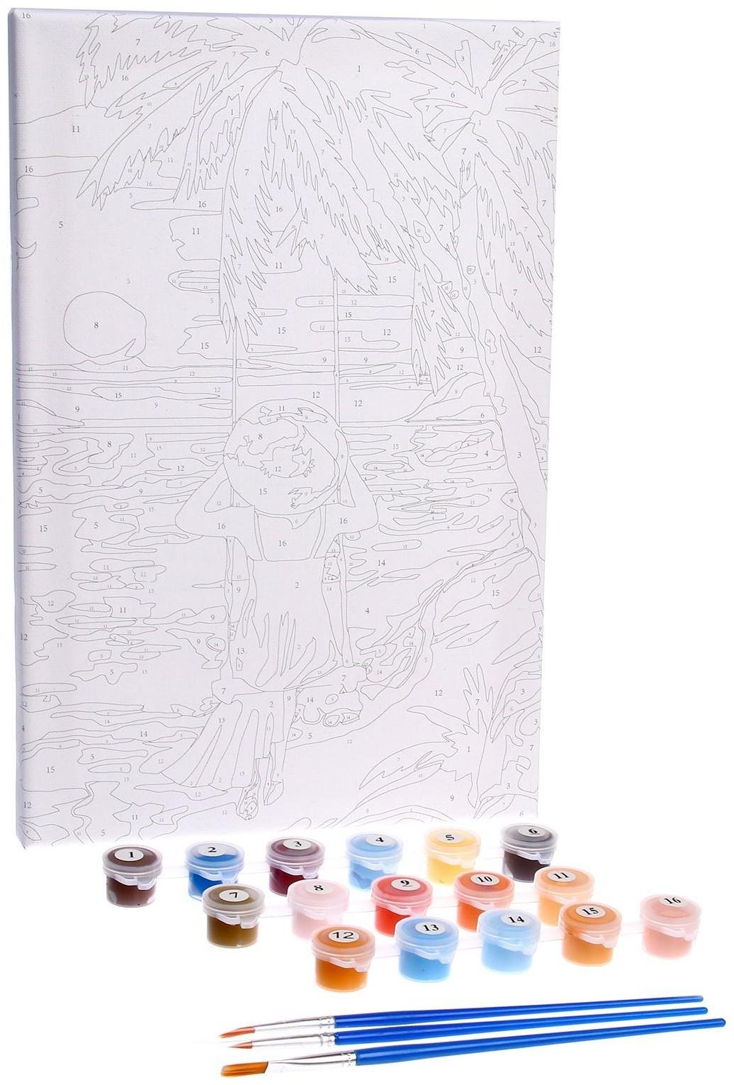 Картина по номерам на холсте с подрамником «Закат у моря», 20х30 см