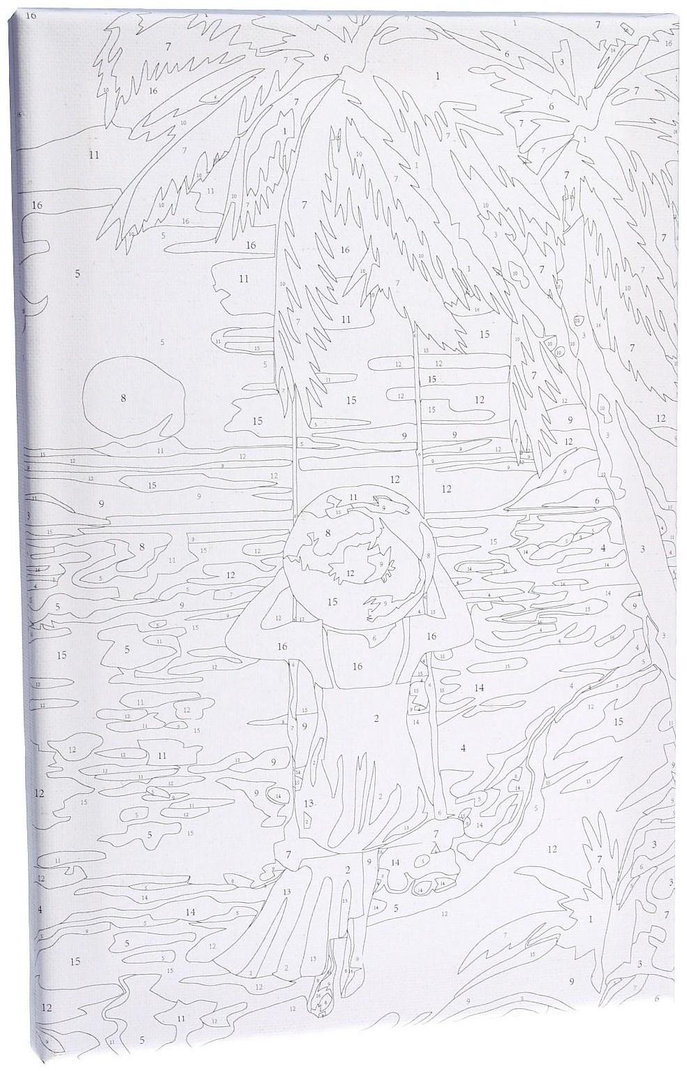 Картина по номерам на холсте с подрамником «Закат у моря», 20х30 см