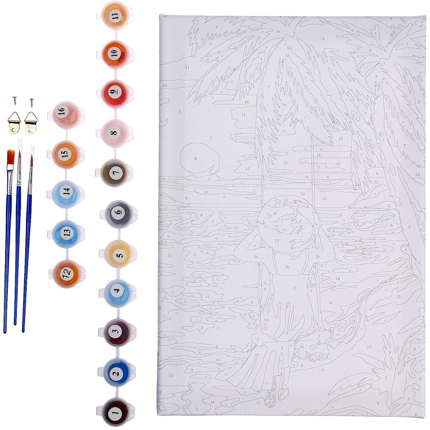 Картина по номерам на холсте с подрамником «Закат у моря», 20х30 см