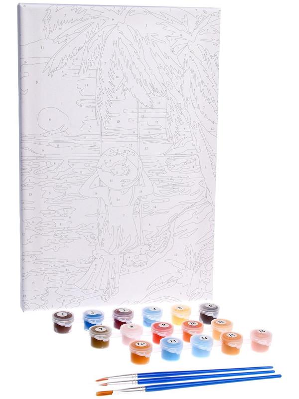 Картина по номерам на холсте с подрамником «Закат у моря», 20х30 см