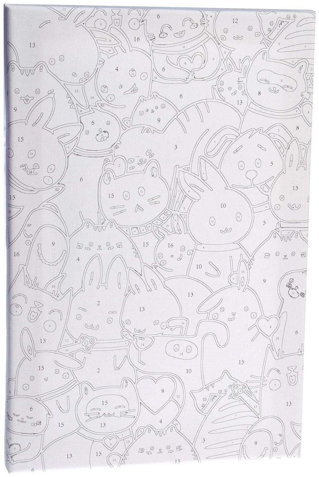 Картина по номерам на холсте с подрамником «Мультяшный паттерн», 20х30 см