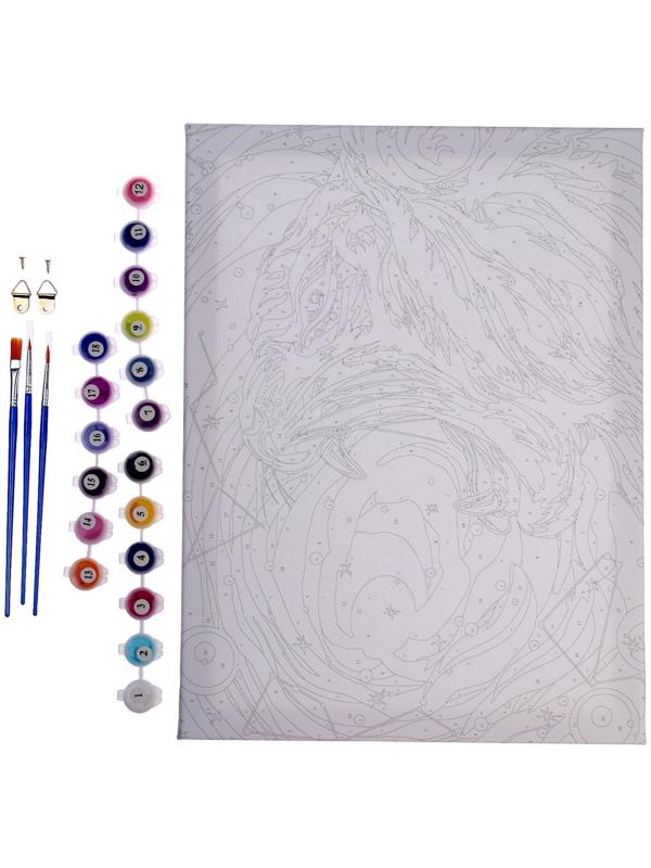 Картина по номерам на холсте с подрамником «Космический тигр», 30х40 см