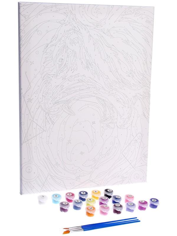 Картина по номерам на холсте с подрамником «Космический тигр», 30х40 см