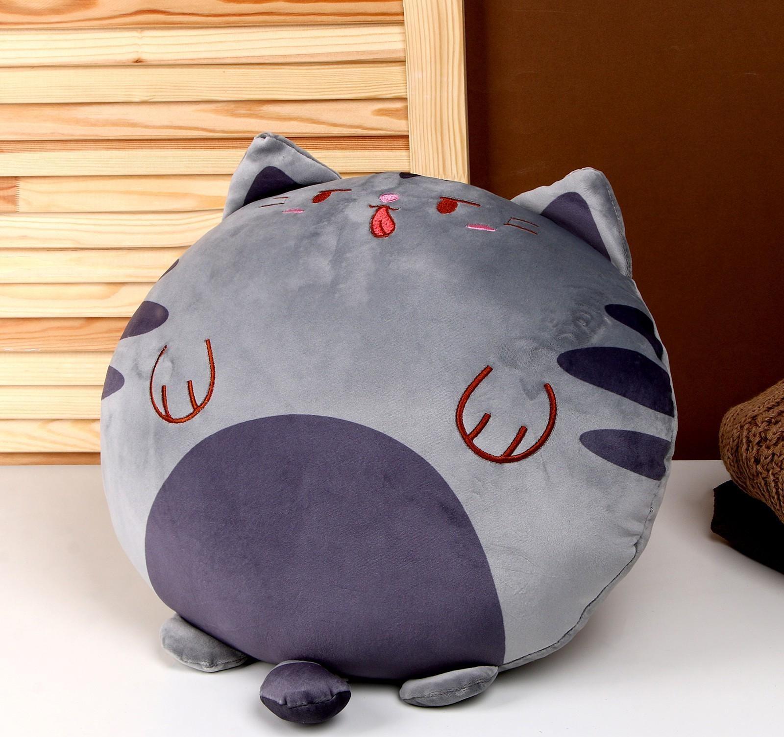 Мягкая игрушка-подушка «Кот», 43 см, цвет серый
