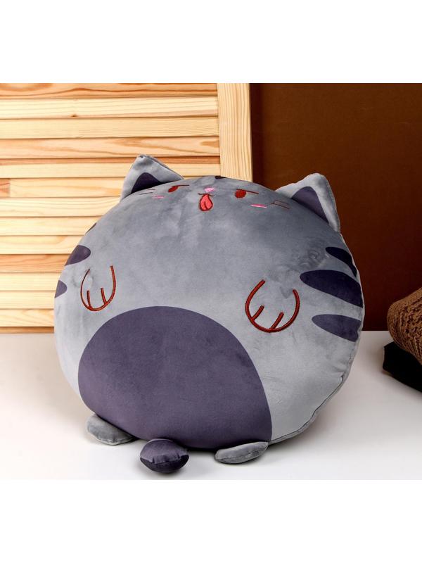 Мягкая игрушка-подушка «Кот», 43 см, цвет серый