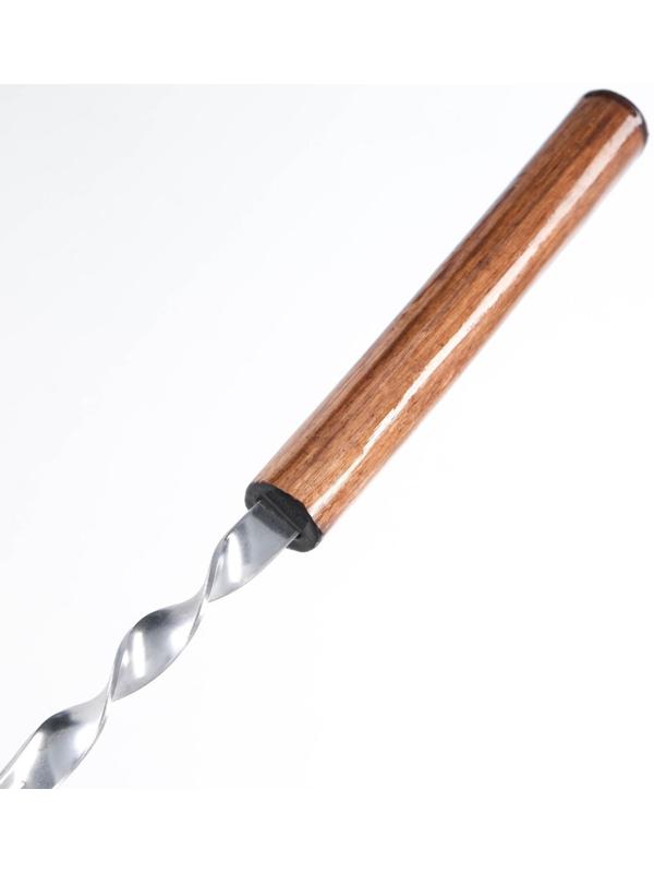 Шампур уголок, с деревянной ручкой  