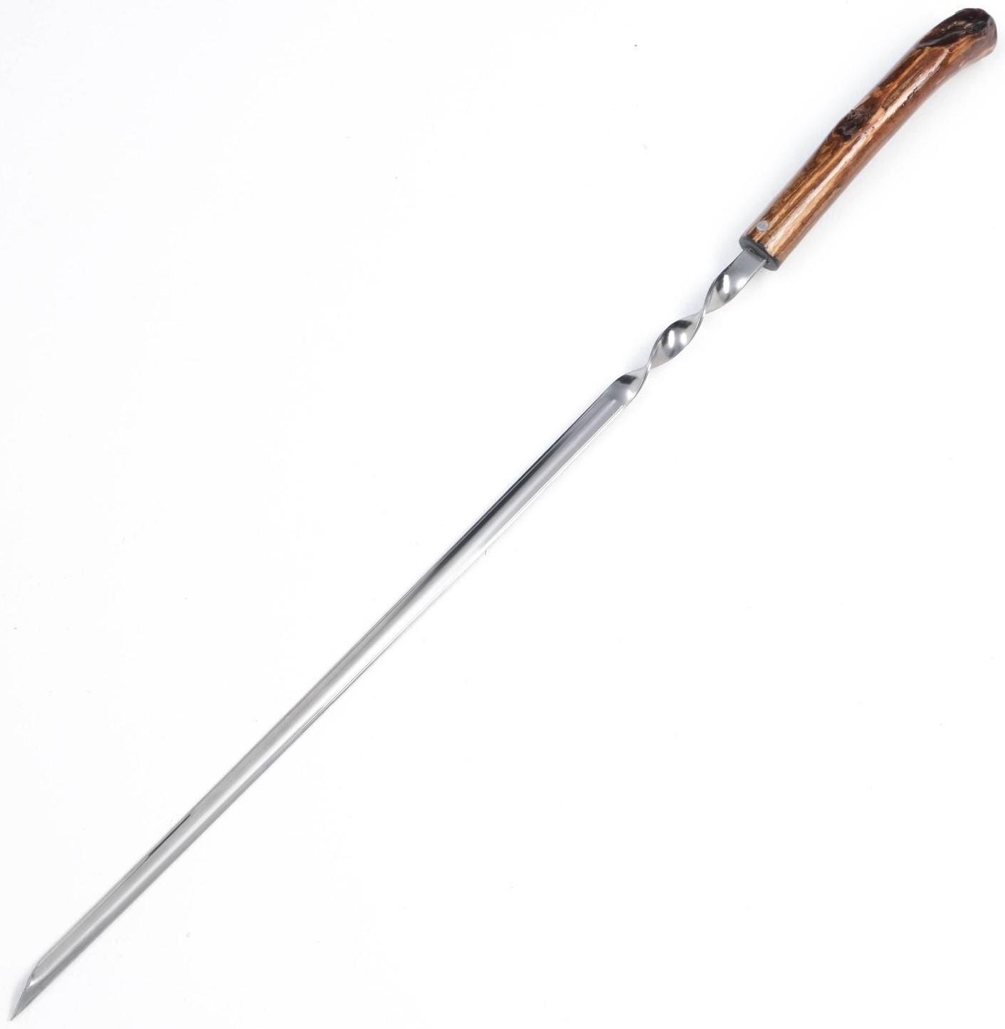 Шампур уголок, с деревянной ручкой  